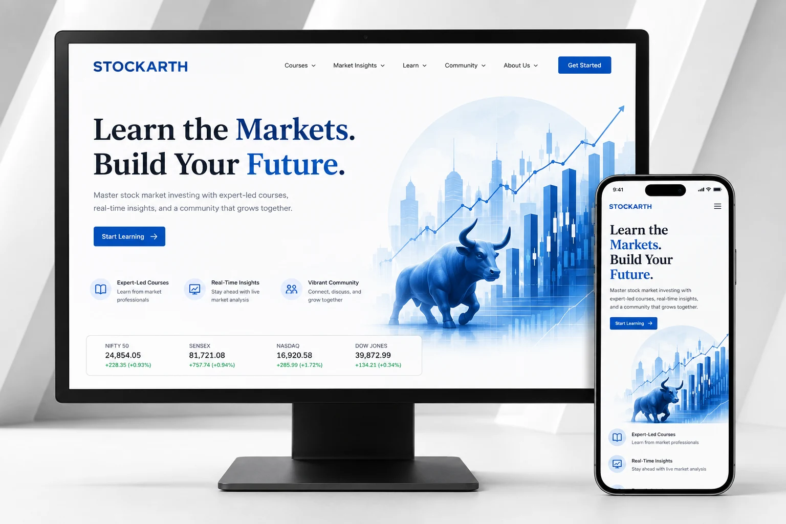 Stockarth desktop and mobile website preview