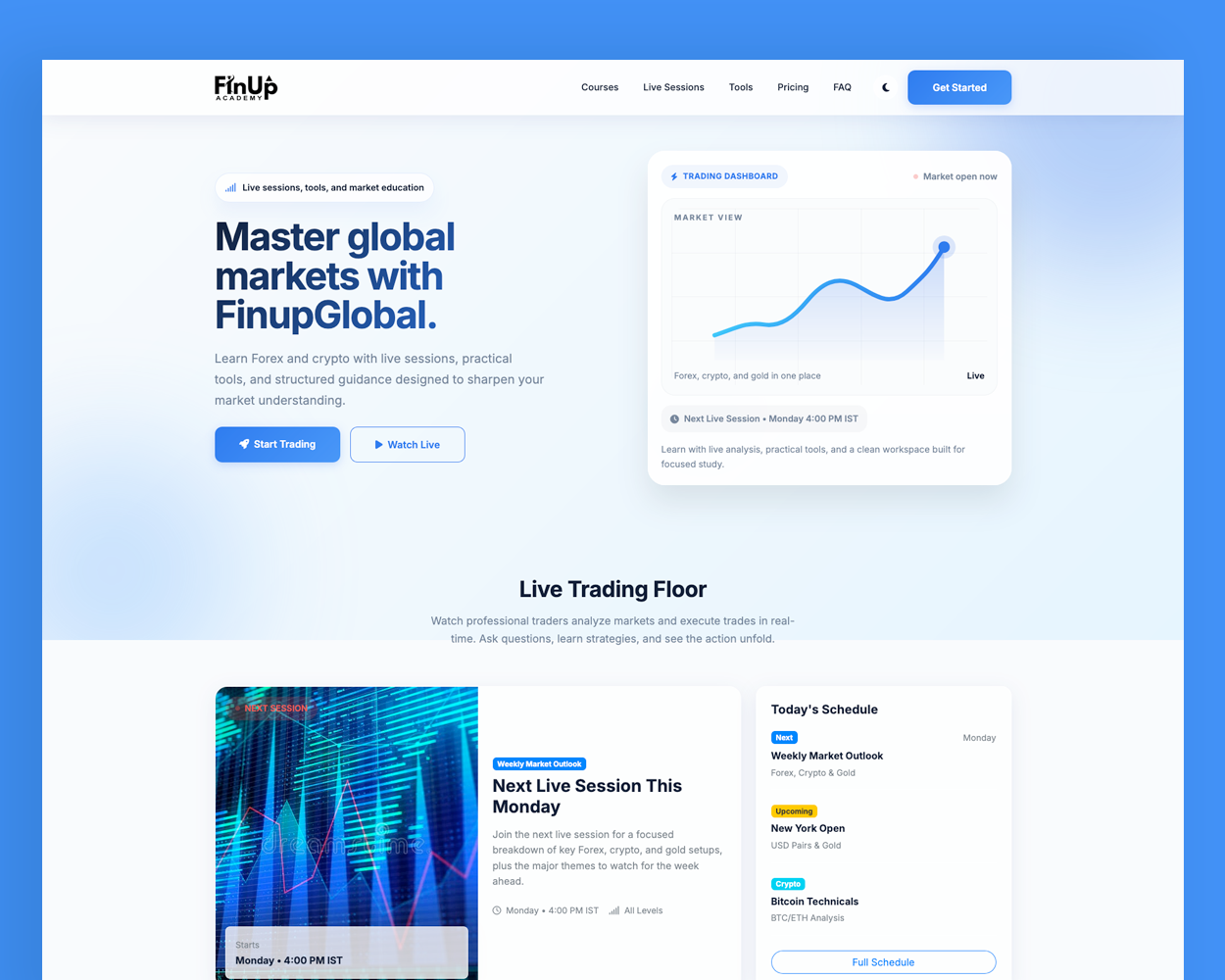 Finup Global learning platform preview