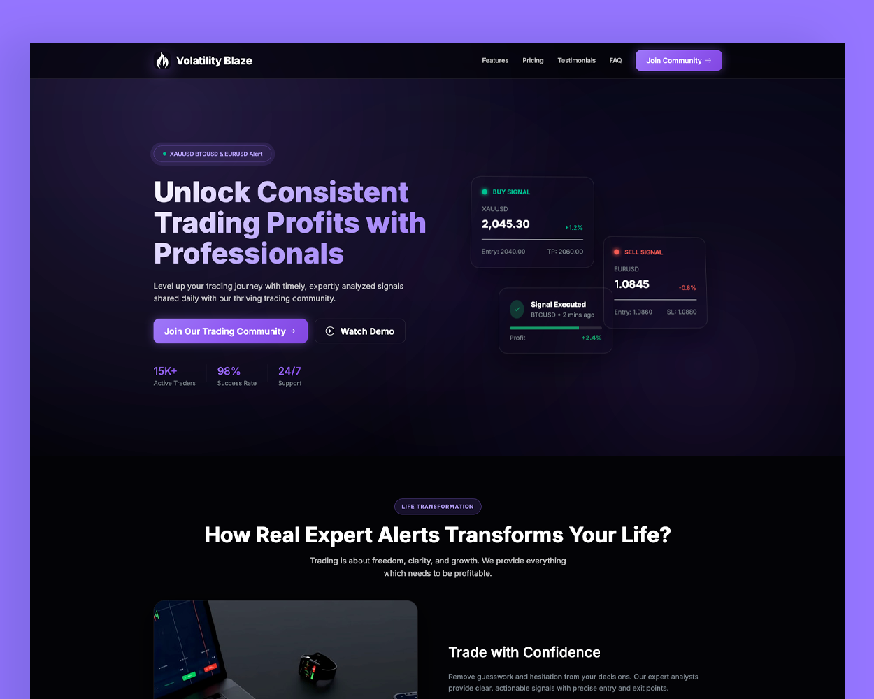 Volatility Blaze alert platform preview