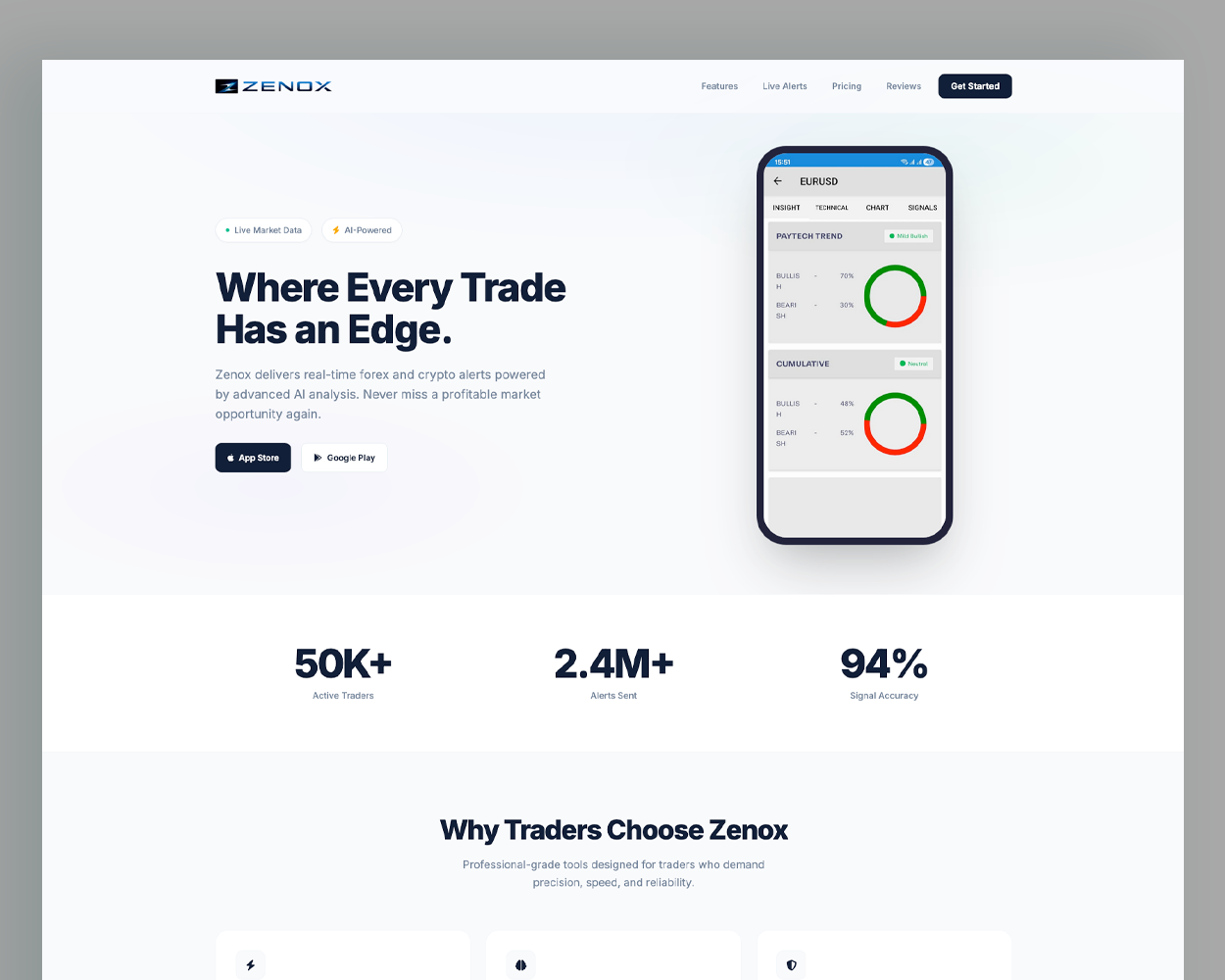Zenox premium landing page preview